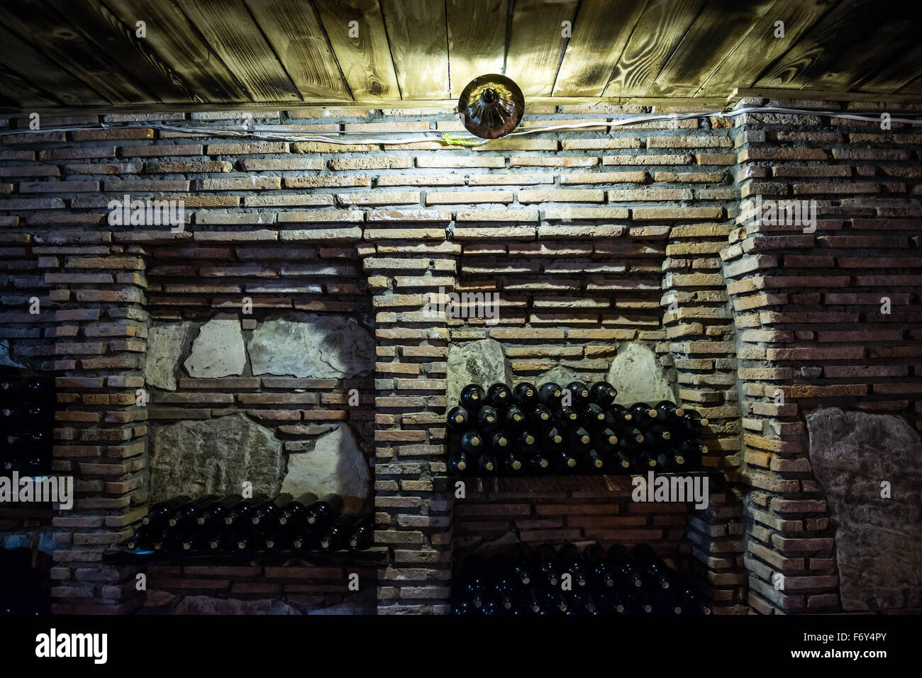 wine cellar in Kvevri Wine Museum of Twins Wine Cellar Wine Company, Napareuli village in Georgia Stock Photo