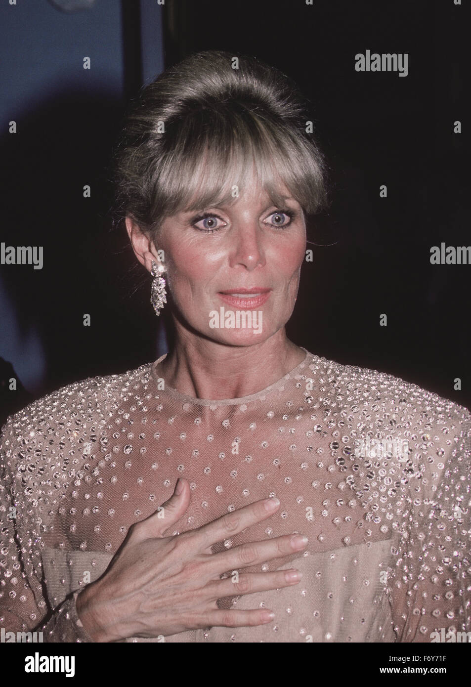 Washington, DC. USA 2nd June !985 Linda Evans arrives at Ford's Theatre in Washington D.C. to perform in the CBS-TV special.  Credit: Mark Reinstein Stock Photo