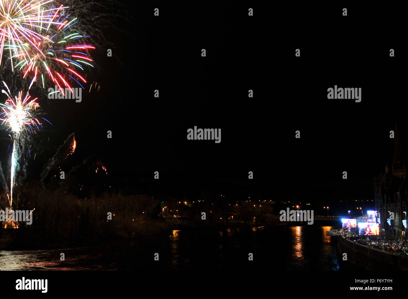 Fireworks at the Christmas Lights Switch On Ceremony, Perth, Scotland