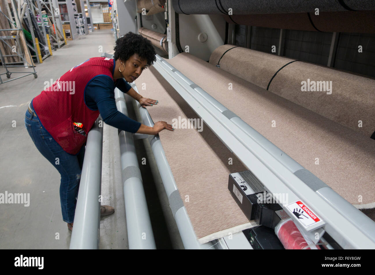 buying carpet in Lowe's store Brooklyn NYC Stock Photo Alamy
