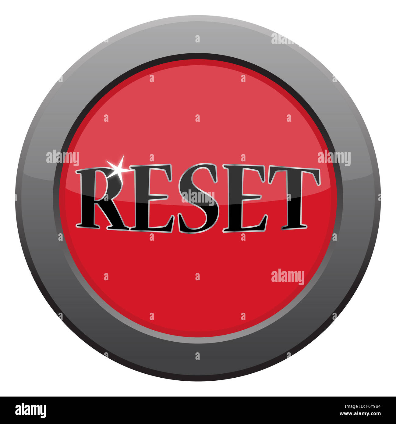 A reset dark metal icon isolated on a white background Stock Photo