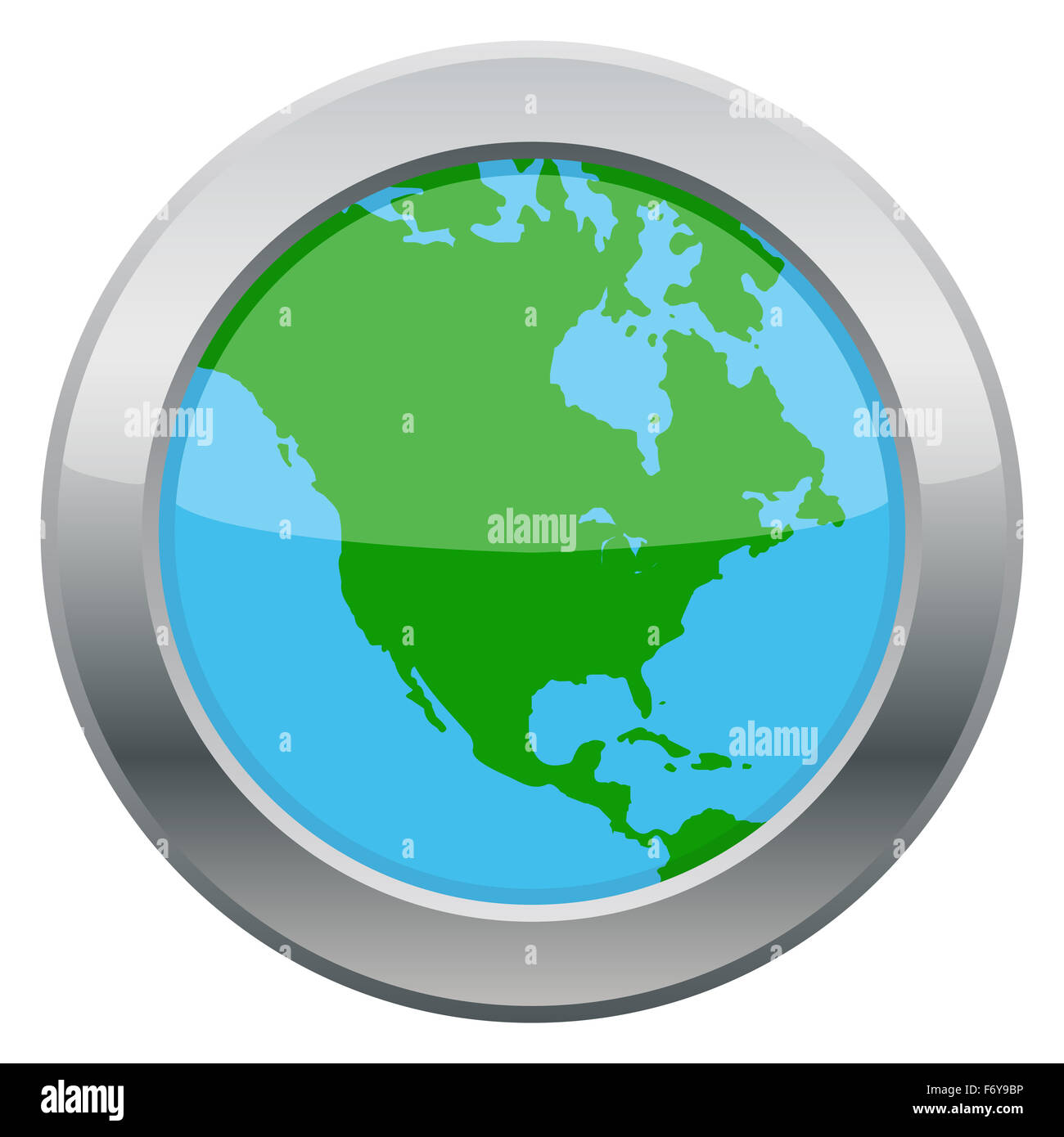 A North America map silver icon isolated on a white background Stock ...