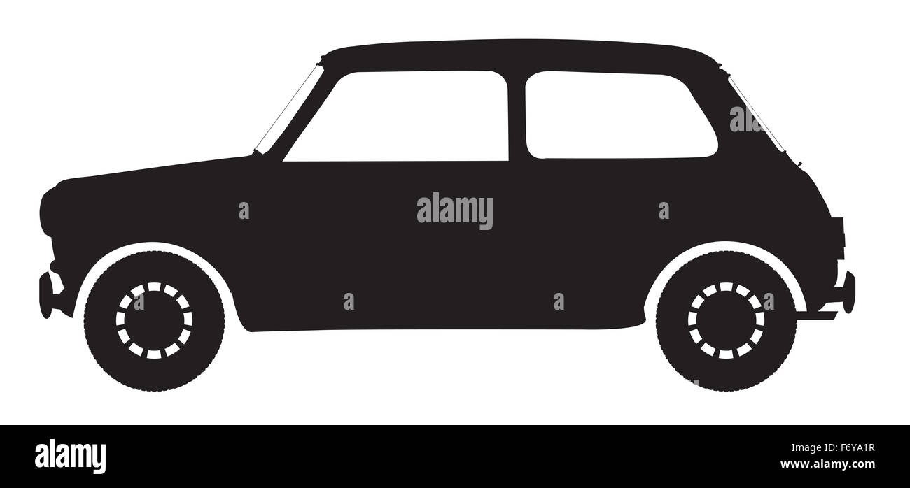 A small car silhouette isolated on a white background Stock Photo