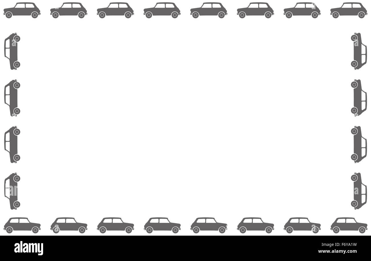 A small car silhouette border on a white background Stock Photo