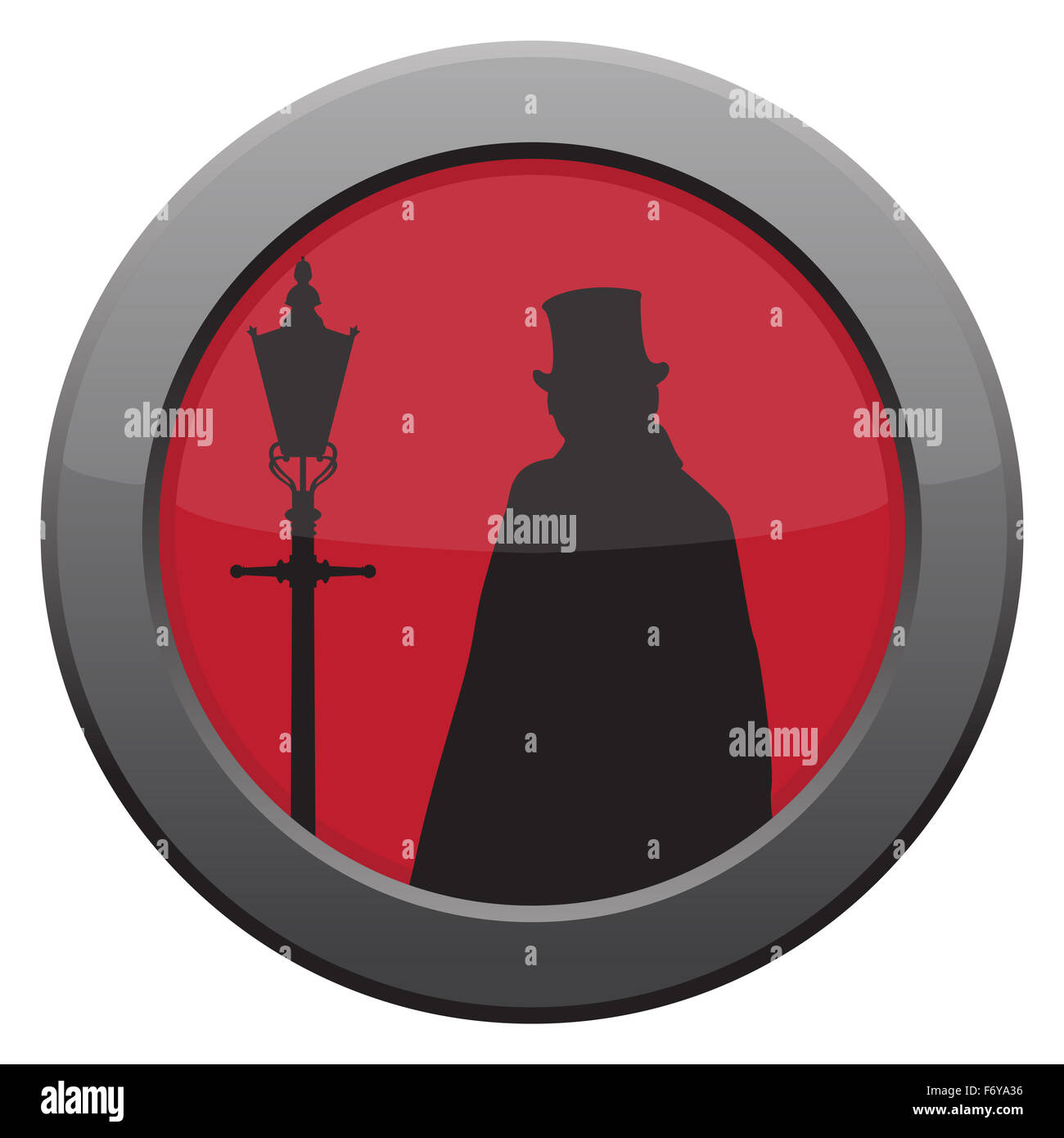 A Jack the ripper icon in red isolated on a white background Stock Photo