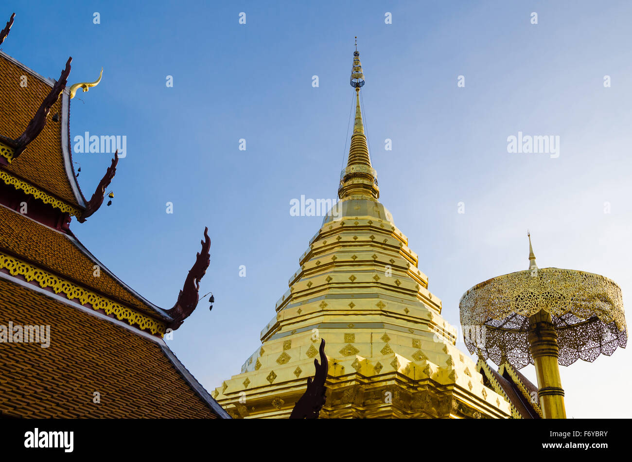 Wat Phrathat Doi Suthep Is Landmark of Chiangmai Northern Province of Thailand. Stock Photo