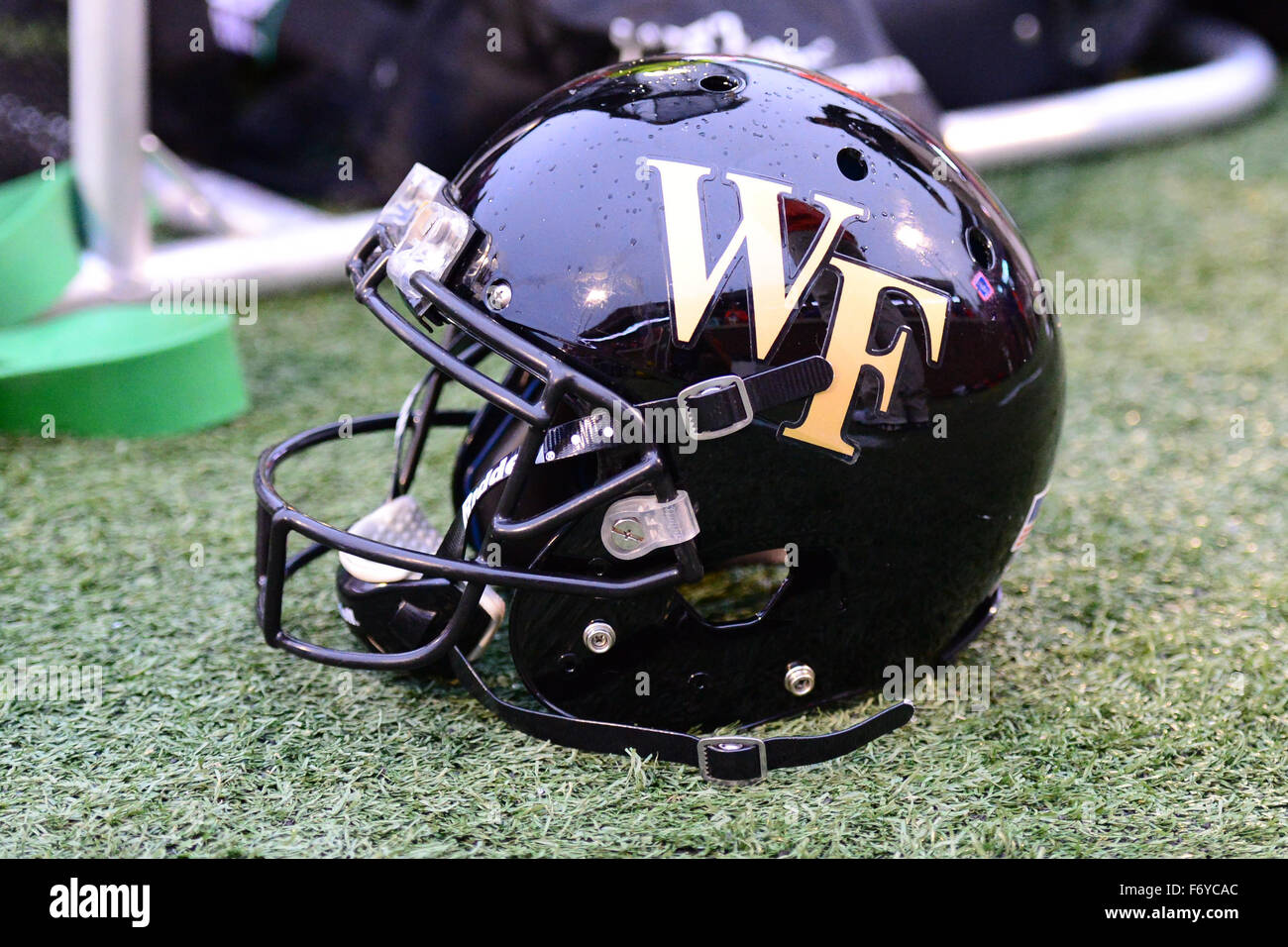 A Wake Forest helmet during the NCAA college football game between Wake