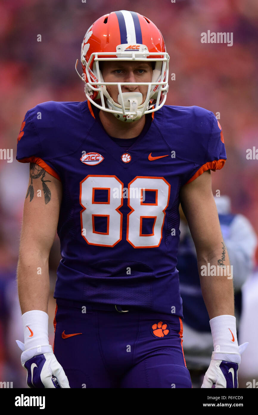 Clemson wide receiver Sean Mac Lain (88) during the NCAA college football game between Wake Forest and Clemson on Saturday Nov. 21, 2015 at Memorial Stadium, in Clemson, S.C. Jacob Kupferman/CSM Stock Photo