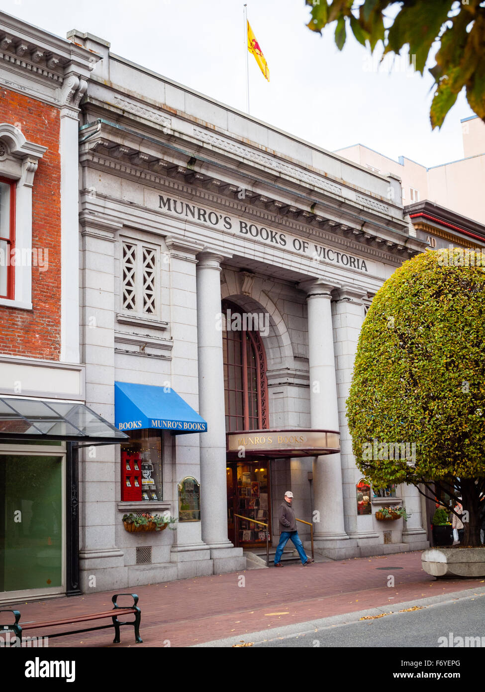 The exterior of Munro's Books of Victoria, an renowned independent bookstore in Victoria, British Columbia, Canada. Stock Photo