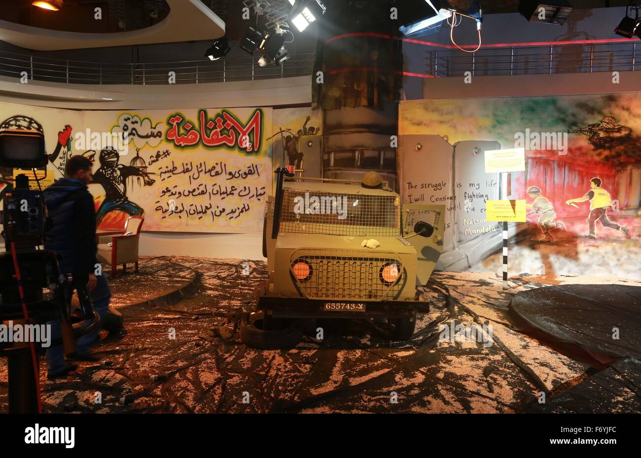 Gaza Palestine 22nd Nov 2015 Al Aqsa Tv Of Hamas Kept Pace With Al Aqsa Intifada In The West Bank Through The Introduction Of Significant Changes To Their Own Studios In Gaza Deal With