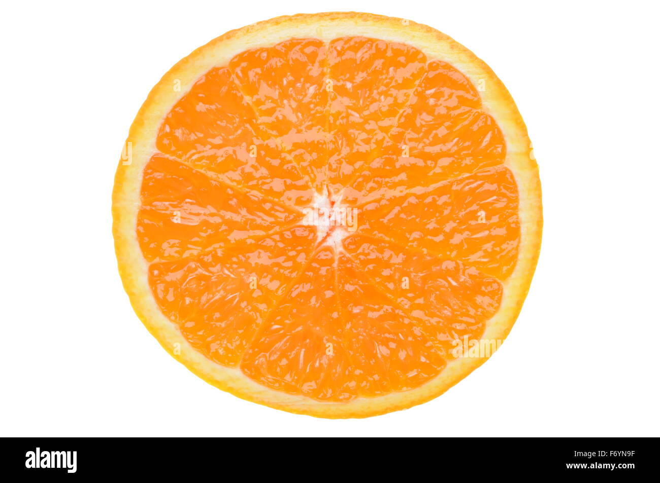 Slice of orange isolated on white background Stock Photo - Alamy
