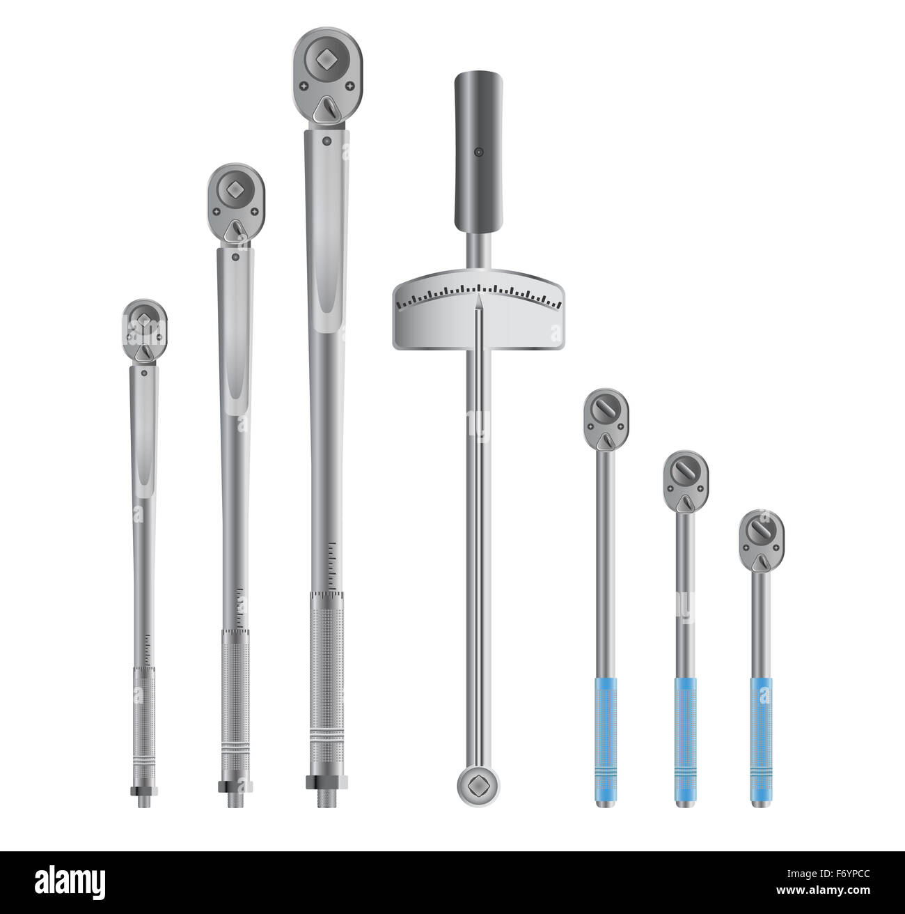Detailed torque wrenches isolated on white background Stock Photo Alamy