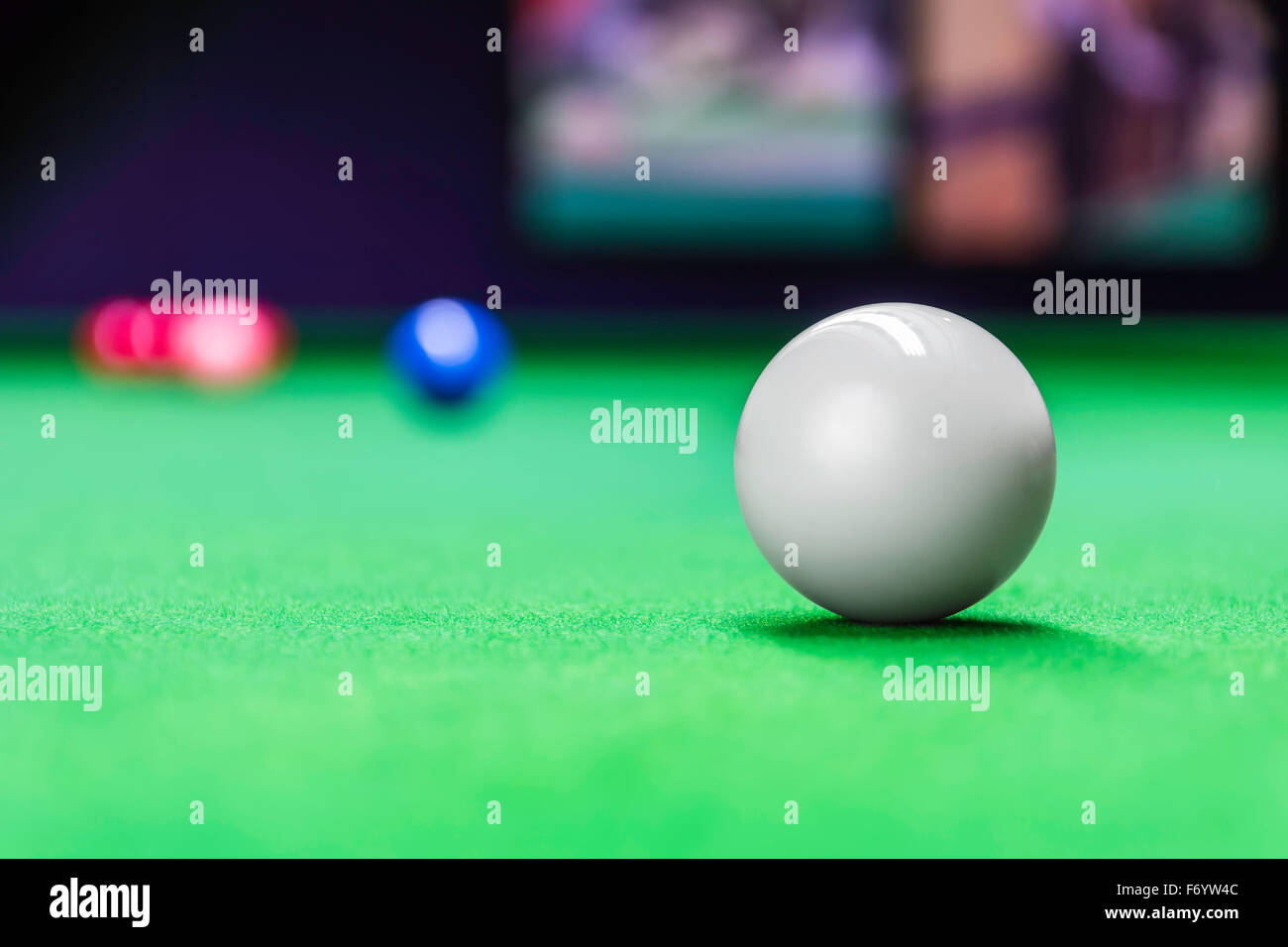Snooker ball on snooker table Stock Photo