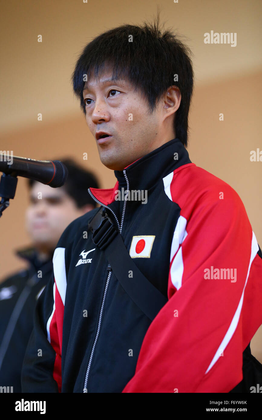 Ohme City general gymnasium, Tokyo, Japan. 21st Nov, 2015. Kyoichi Ichikawa (JPN), NOVEMBER 21, 2015 - Goalball : 2015 Japan Goalball Championships Opening Ceremony at Ohme City general gymnasium, Tokyo, Japan. Credit: Shingo Ito/AFLO SPORT/Alamy Live News Stock Photo