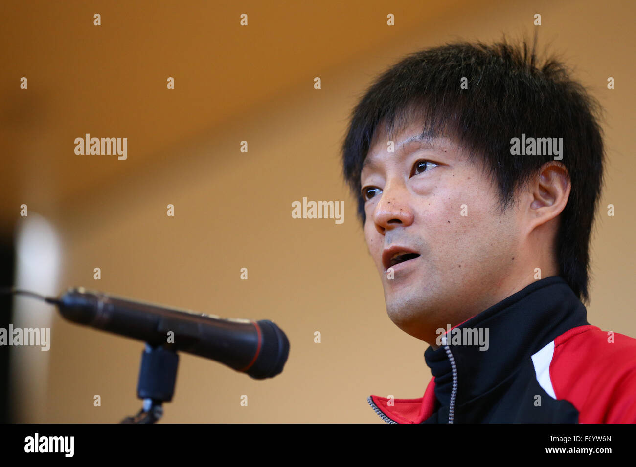 Ohme City general gymnasium, Tokyo, Japan. 21st Nov, 2015. Kyoichi Ichikawa (JPN), NOVEMBER 21, 2015 - Goalball : 2015 Japan Goalball Championships Opening Ceremony at Ohme City general gymnasium, Tokyo, Japan. Credit: Shingo Ito/AFLO SPORT/Alamy Live News Stock Photo
