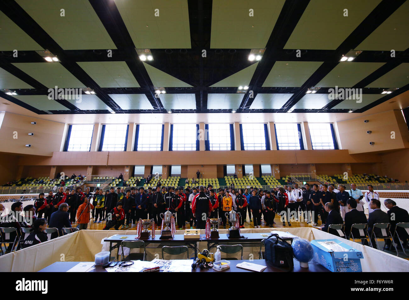 Ohme City general gymnasium, Tokyo, Japan. 21st Nov, 2015. General View, NOVEMBER 21, 2015 - Goalball : 2015 Japan Goalball Championships Opening Ceremony at Ohme City general gymnasium, Tokyo, Japan. Credit: Shingo Ito/AFLO SPORT/Alamy Live News Stock Photo
