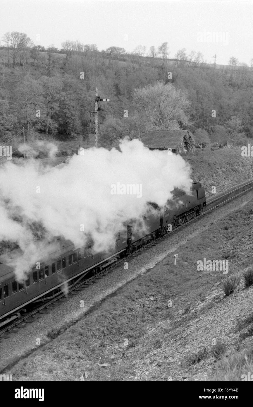 original british rail steam loco number 34015 at ashwater england uk 1960s Stock Photo