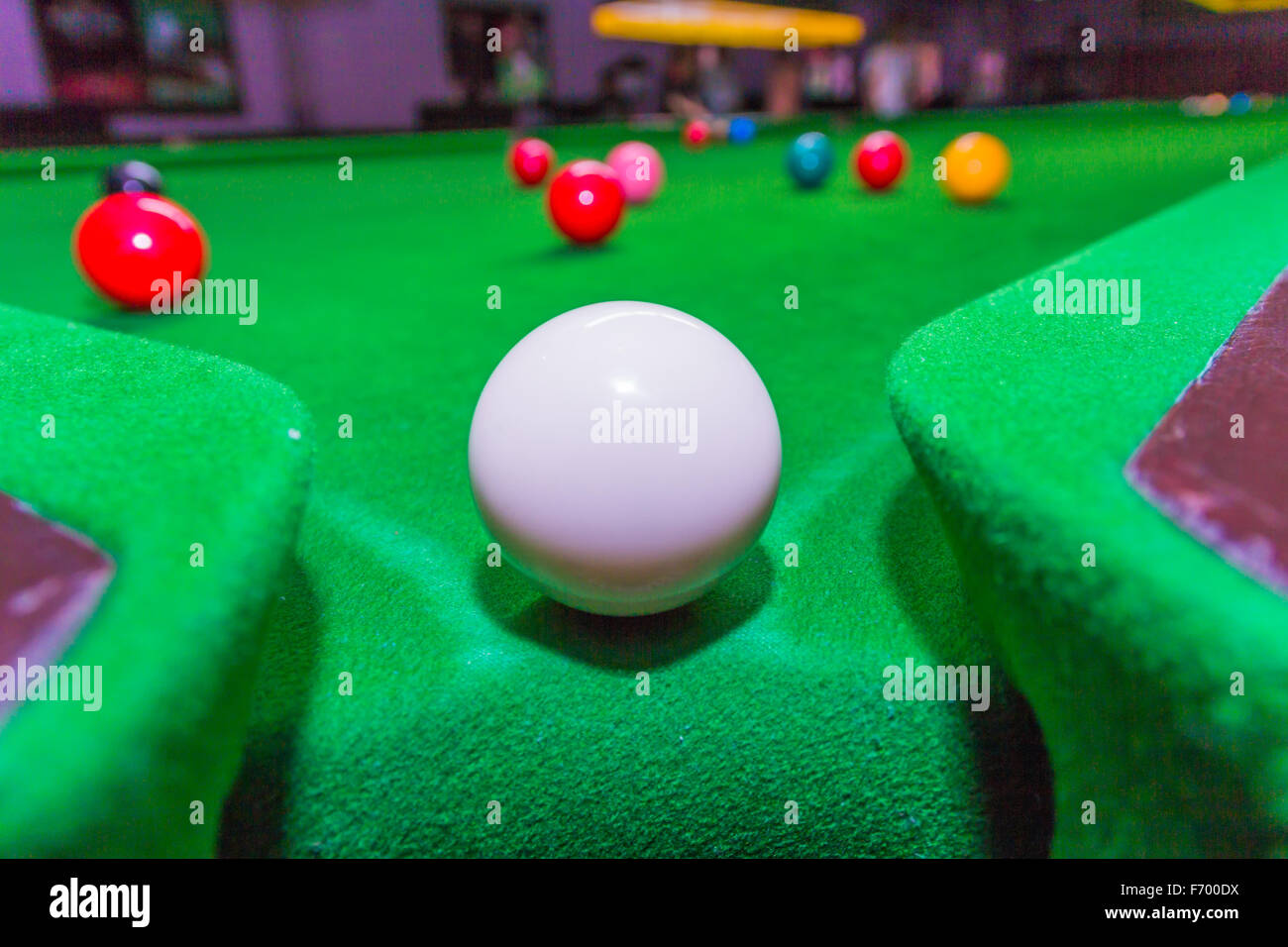 Snooker ball on snooker table Stock Photo Alamy