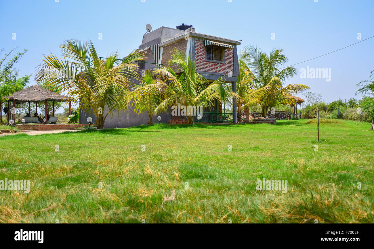 Side yard view of a 2 BHK Farm House in Chansad, Vadodara, Gujarat