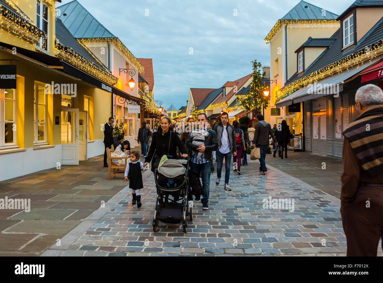 Paris, France, Crowd of People Shopping in Luxury Outlet Mall