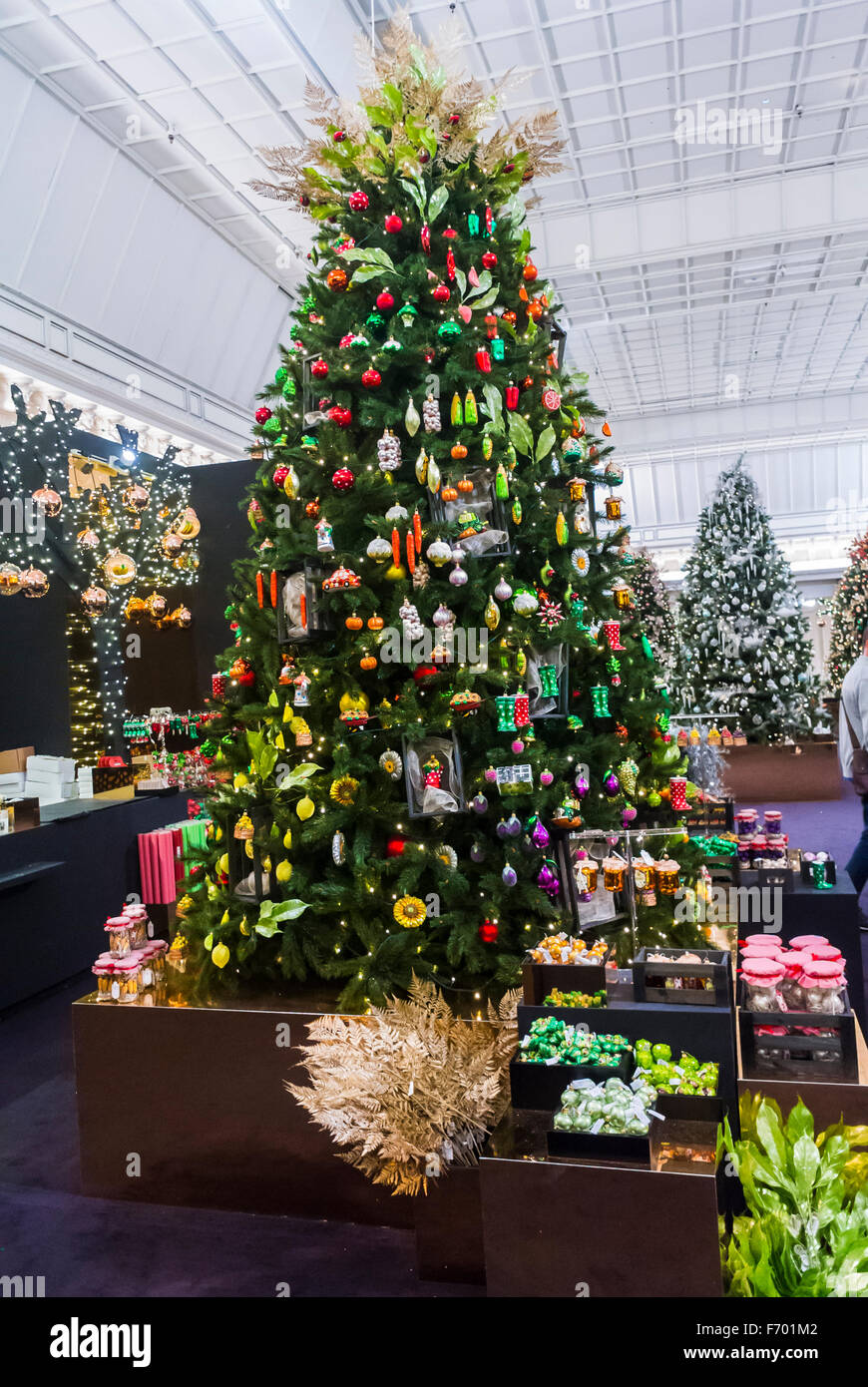 Paris France Christmas Trees On Display Shopping For