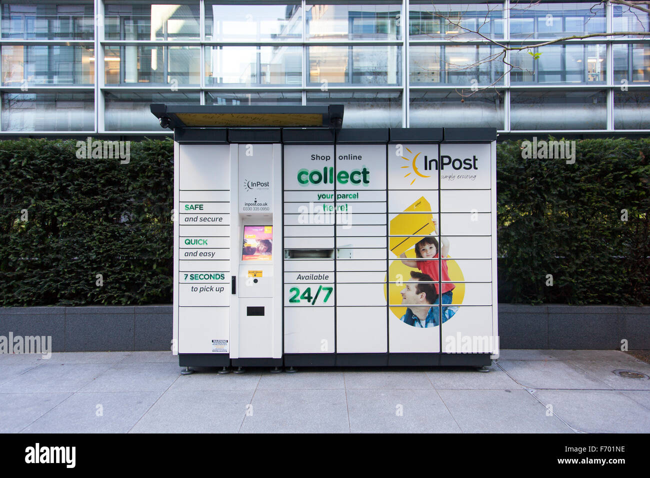 InPost Parcel collection kiosk, London, UK Stock Photo
