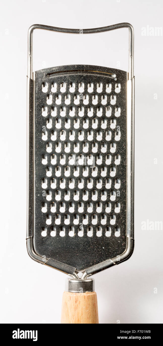 Grater Kitchen Utensil close up on white background Stock Photo