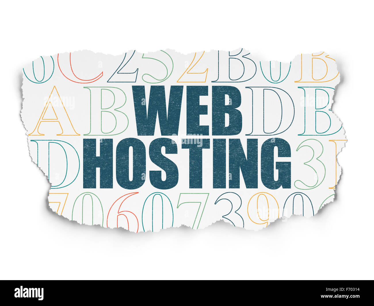 Web development concept: Web Hosting on Torn Paper background Stock Photo