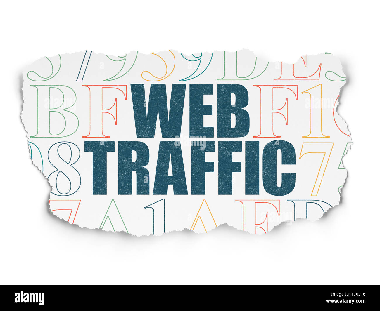 Web development concept: Web Traffic on Torn Paper background Stock Photo