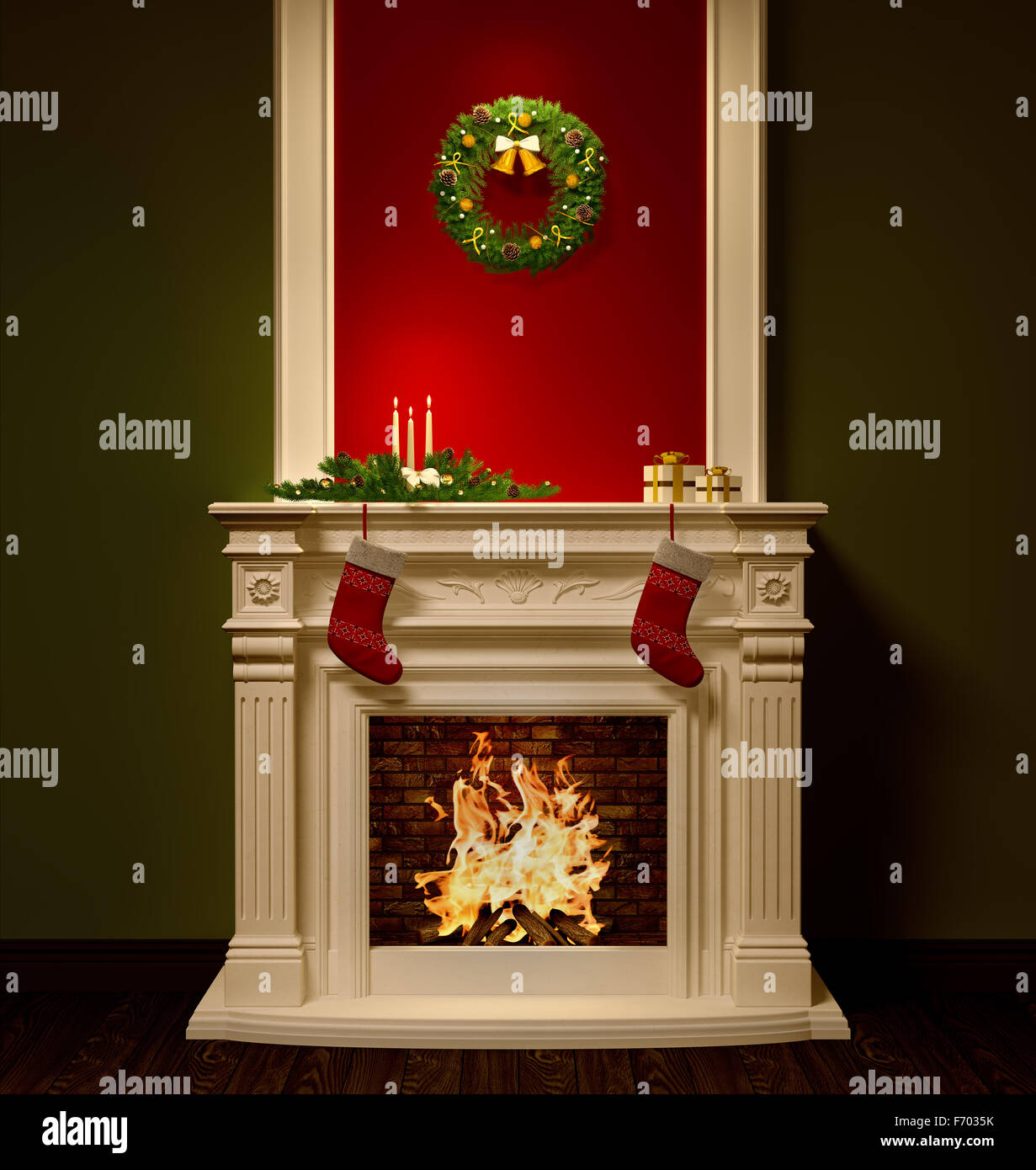 Candles old fireplace mantel hi-res stock photography and images - Alamy