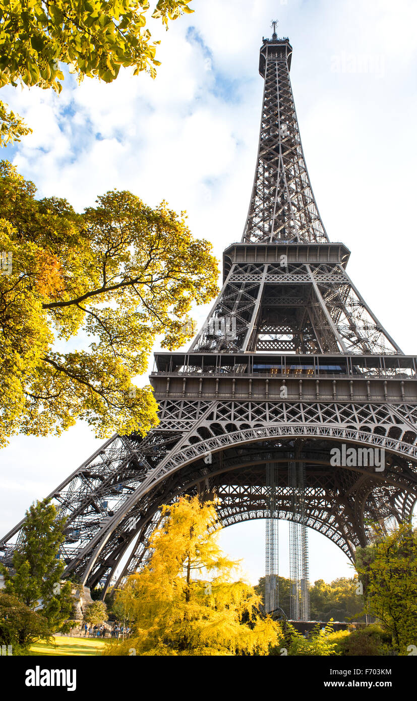 Famous Eiffel Tower in autumn. La tour Eiffel, Paris, France Stock Photo
