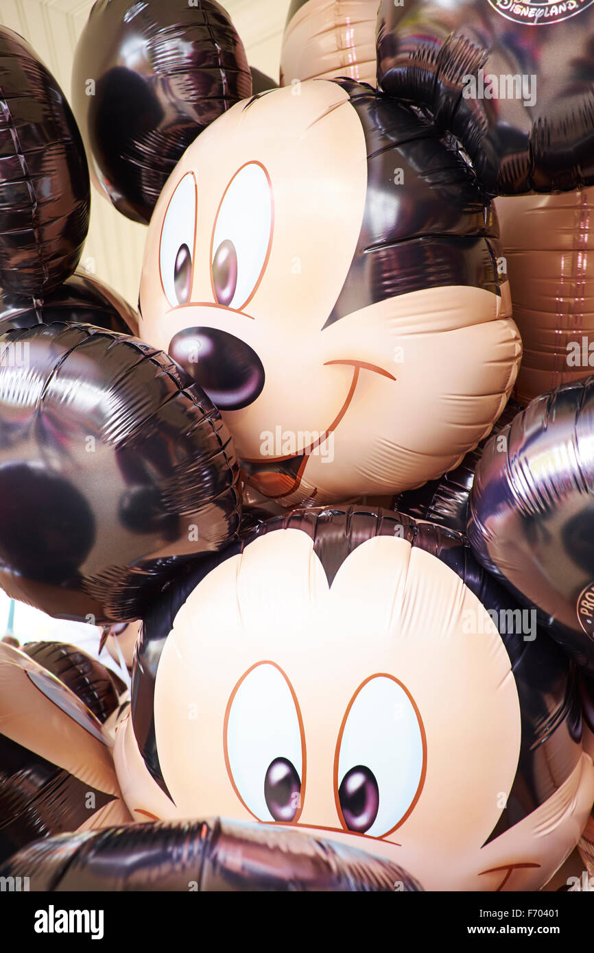 Mickey Mouse Helium Balloons Disneyland Paris Marne-la-Vallee Chessy France Stock Photo