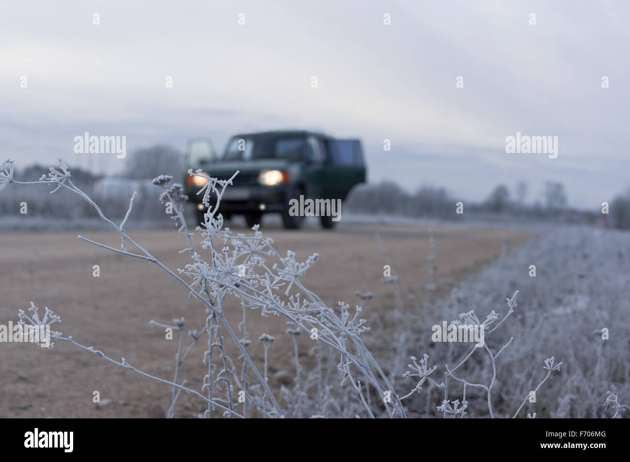 Car In Winter Stock Photo - Alamy