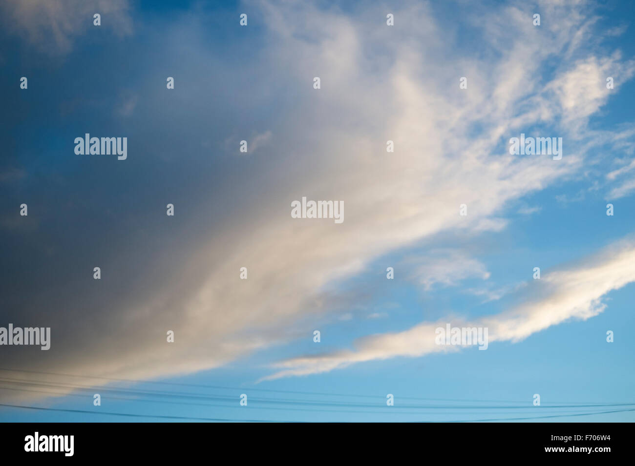 White and grey clouds in a blue sky Stock Photo - Alamy
