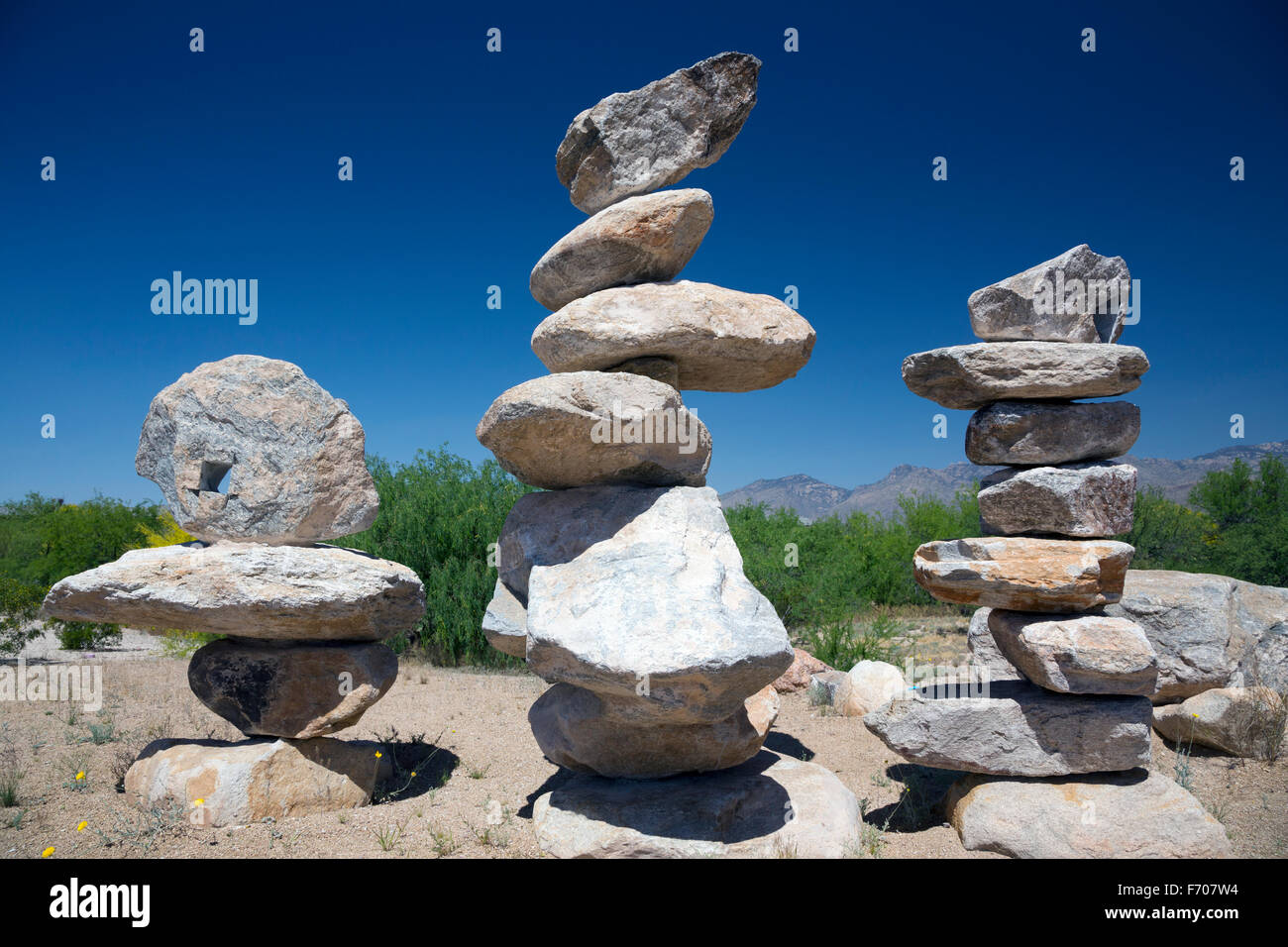 Arizona, Tucson, USA, April 8, 2015, rock sculptor Stock Photo