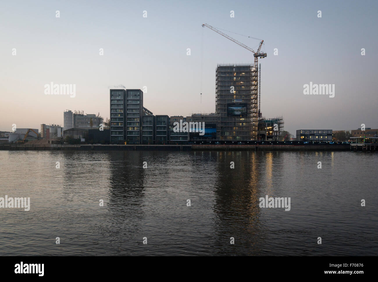 Riverside housing development Stock Photo Alamy