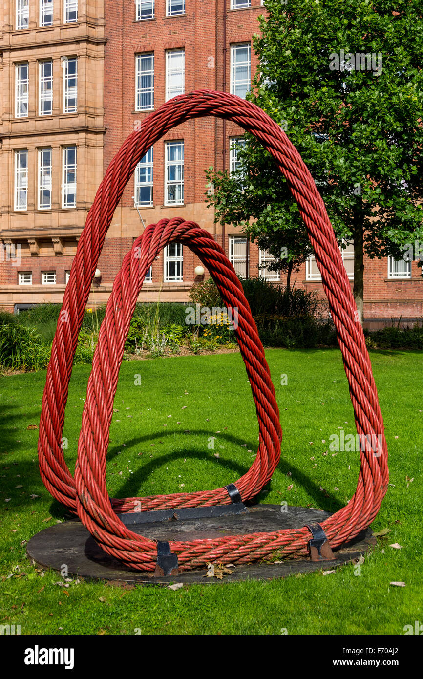 'Technology Arch', a sculpture by Axel Wolkenhauer.  Granby Row, Manchester, England, UK Stock Photo
