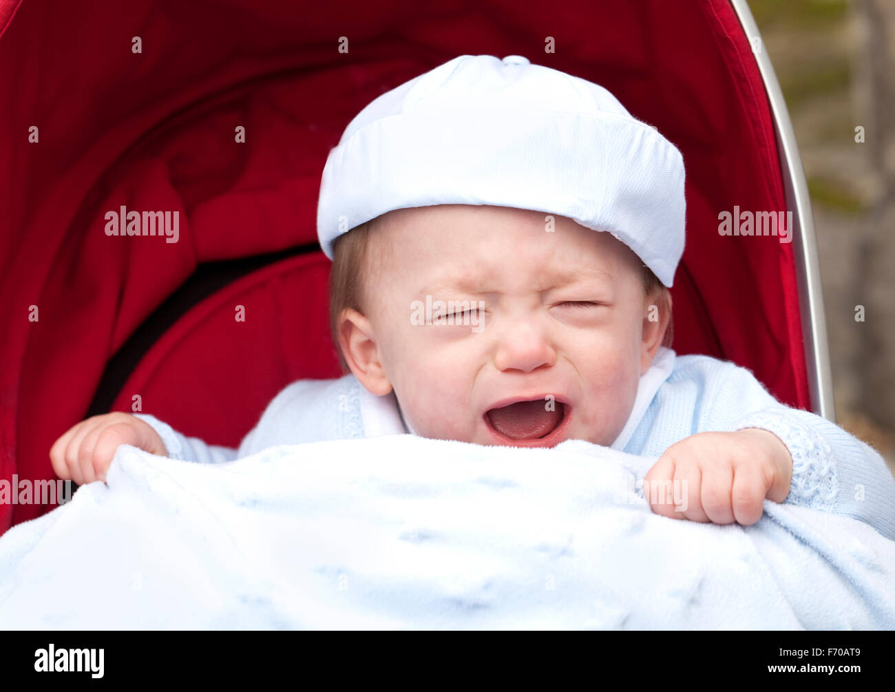 baby cries in pram