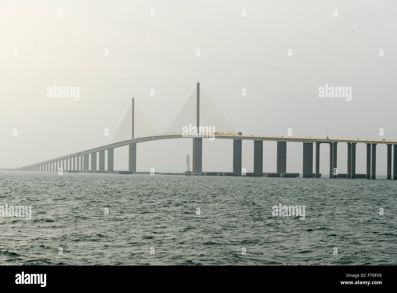 Sunshine Skyway Bridge in Tampa Bay, Florida. Stock Photo