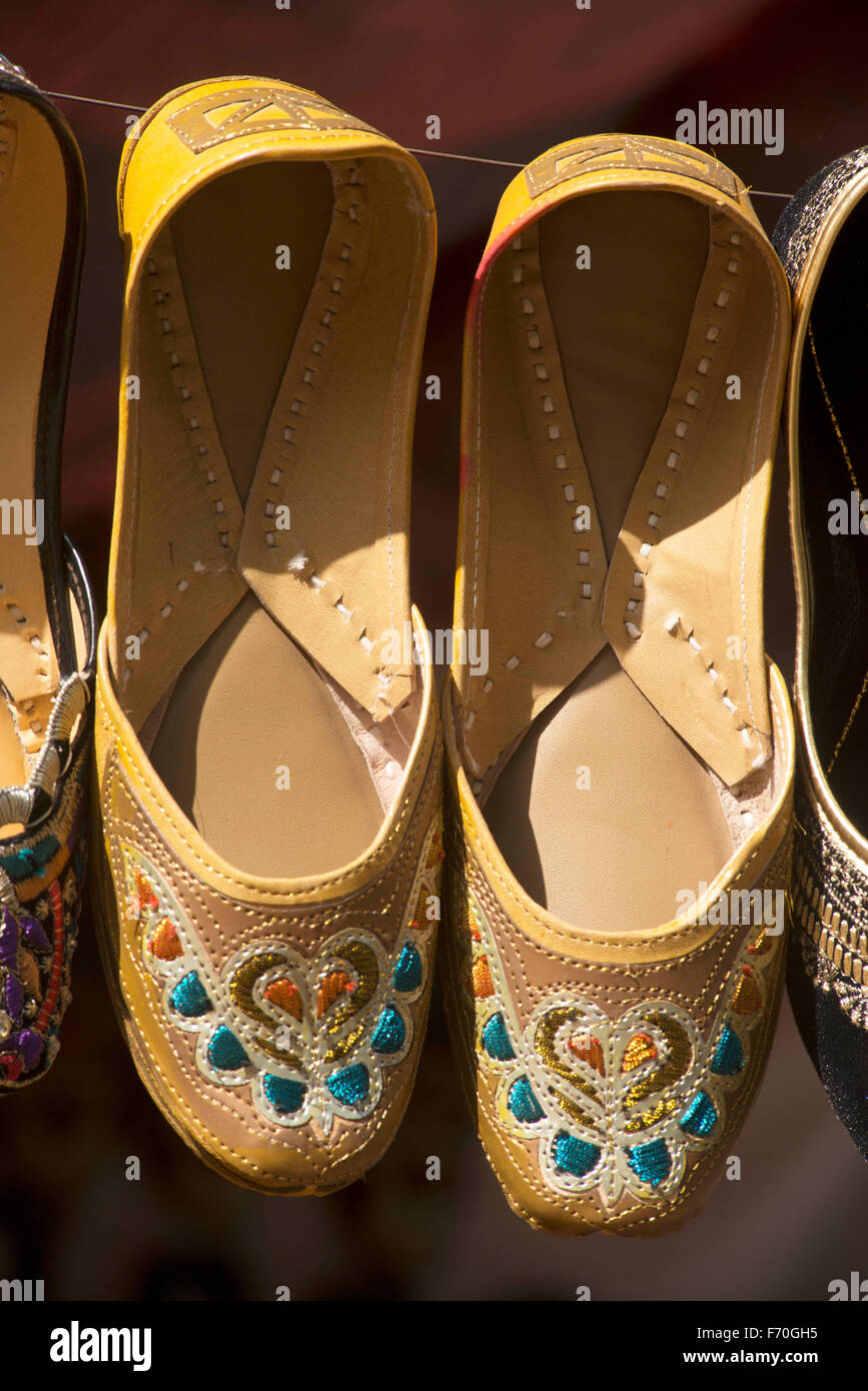 Embroidery cloth shoe, faridabad, haryana, india, asia Stock Photo Alamy