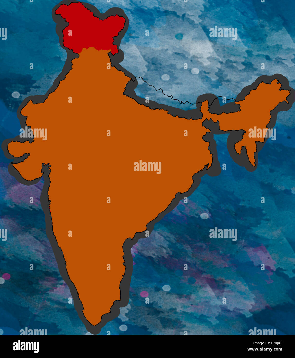 Jammu kashmir map hires stock photography and images Alamy