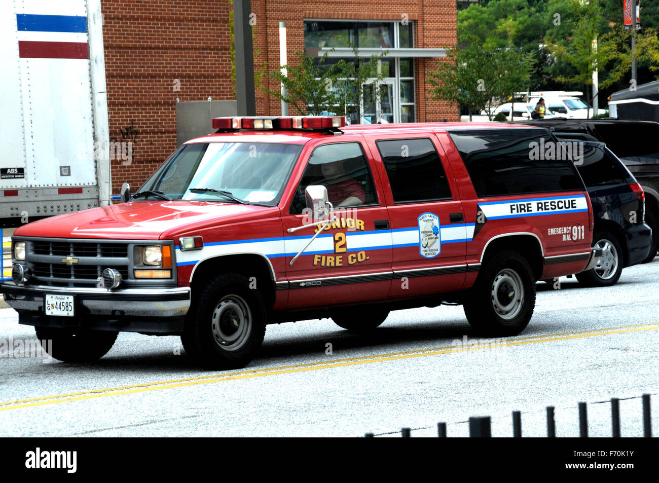 The Junior Fire Company in Fredrick, Maryland utility vehicle Stock Photo