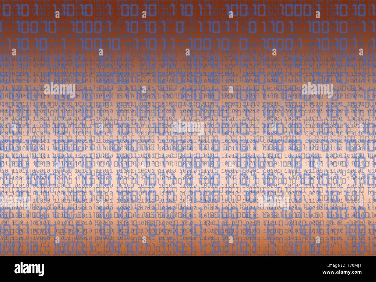 Technology binary background. Binary code on brown gradient background ... image.