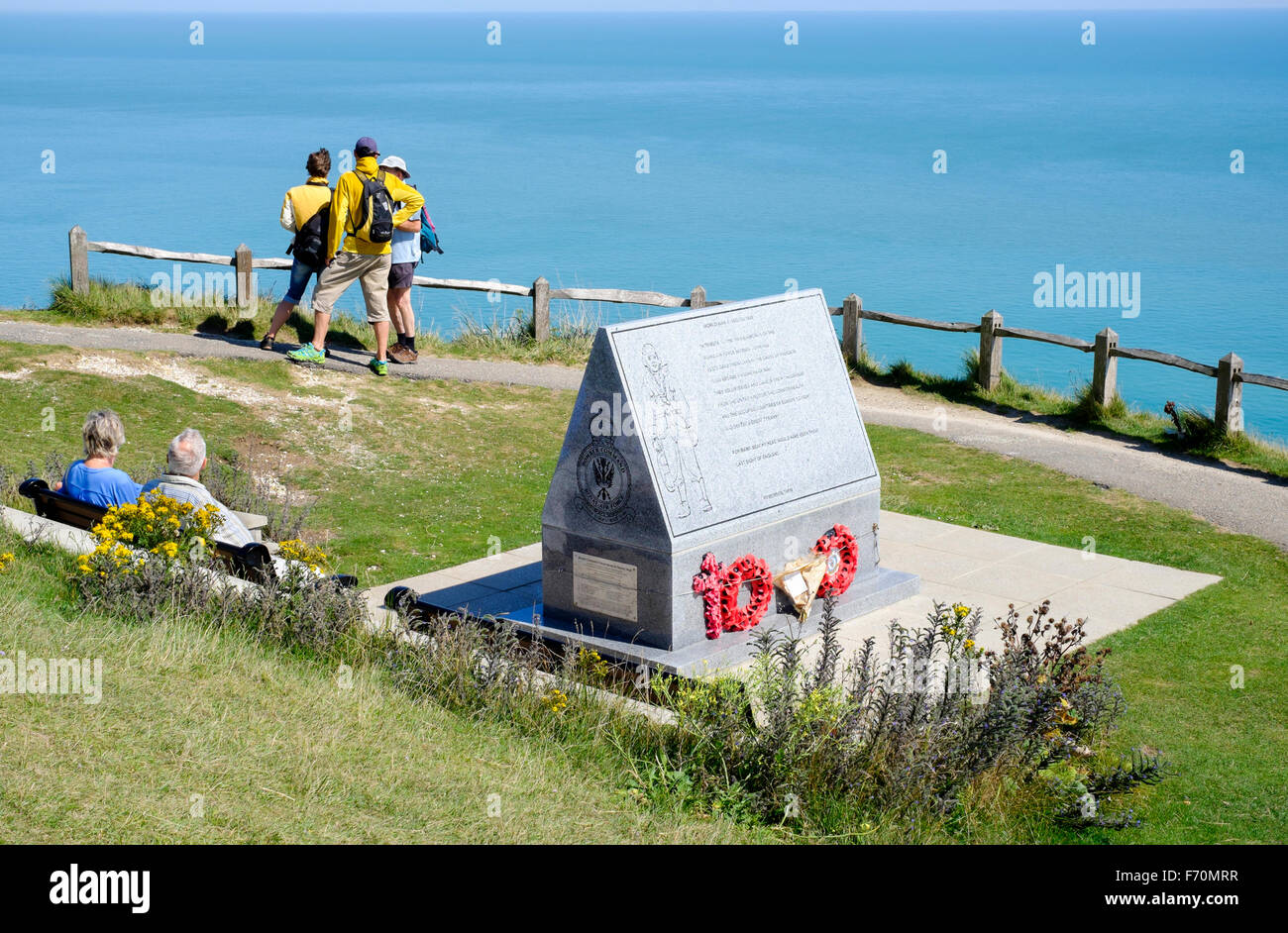 RAF WW2 memorial to the crews lost in Bomber command, Beachy Head, East Sussex Stock Photo