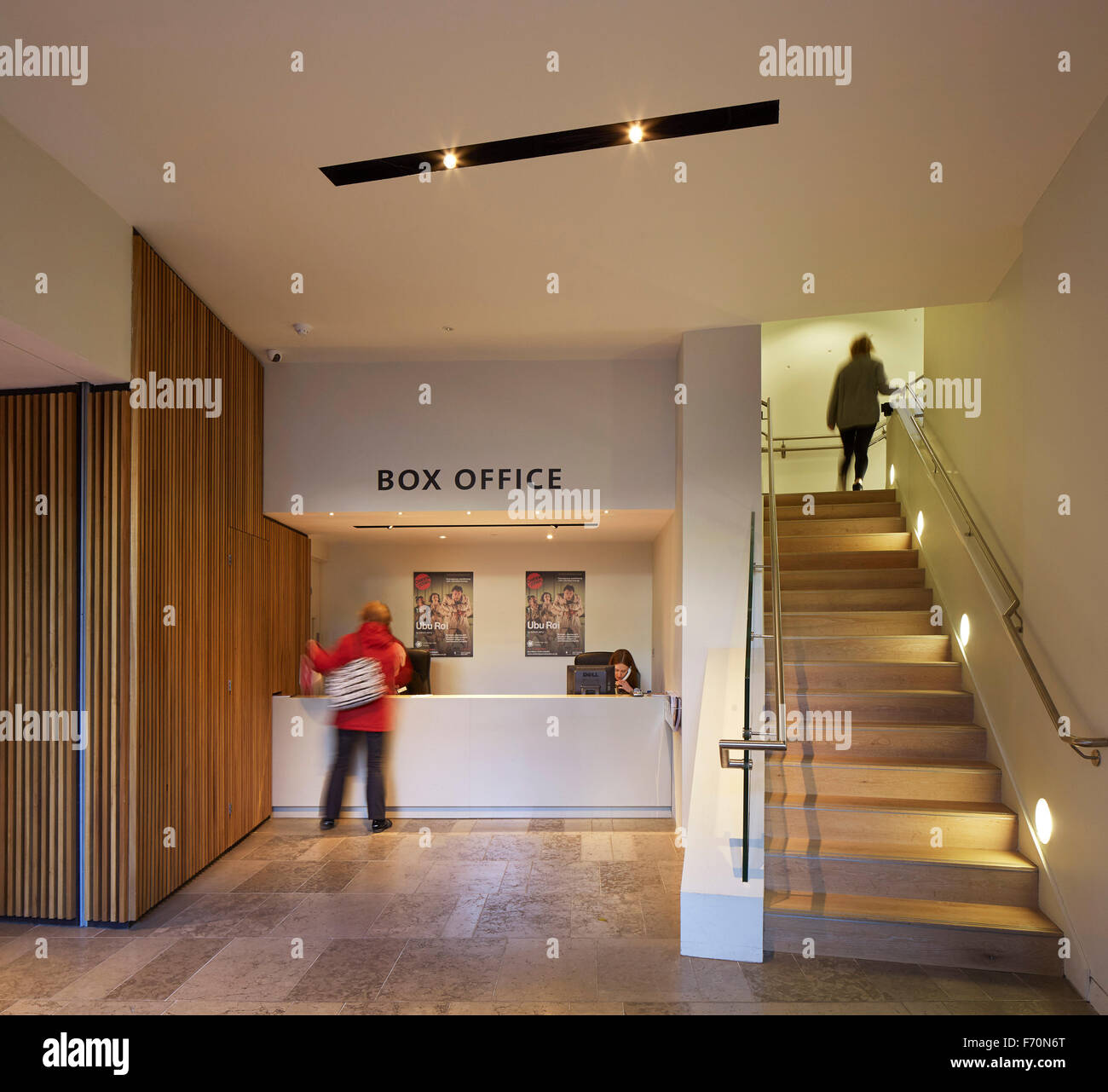 Entrance with box office and stairway. Cambridge Arts Theatre