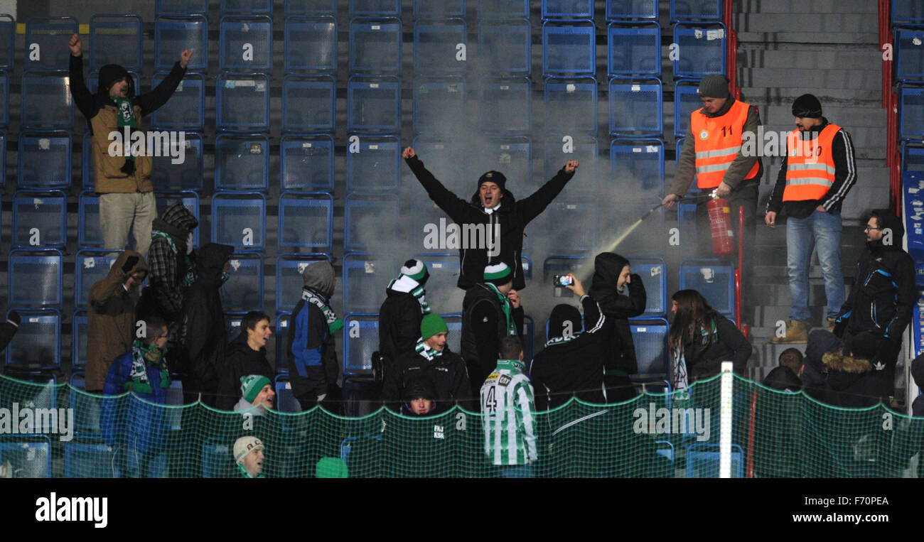 Sector of Jablonec's fans, where the organizers have to extinguished Stock  Photo - Alamy