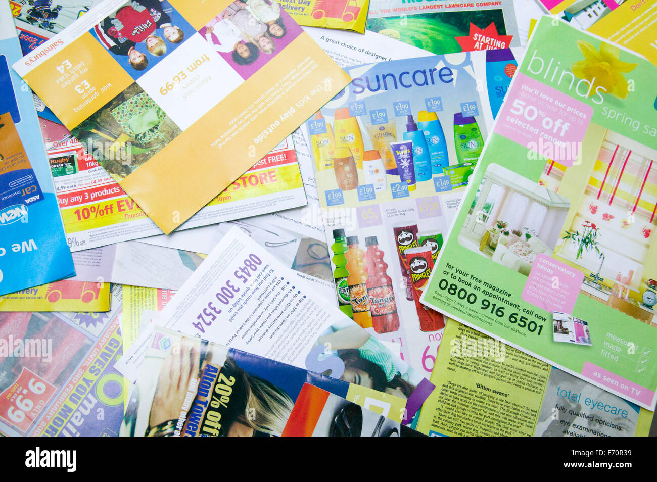 Piles of leaflets and brochures Stock Photo - Alamy