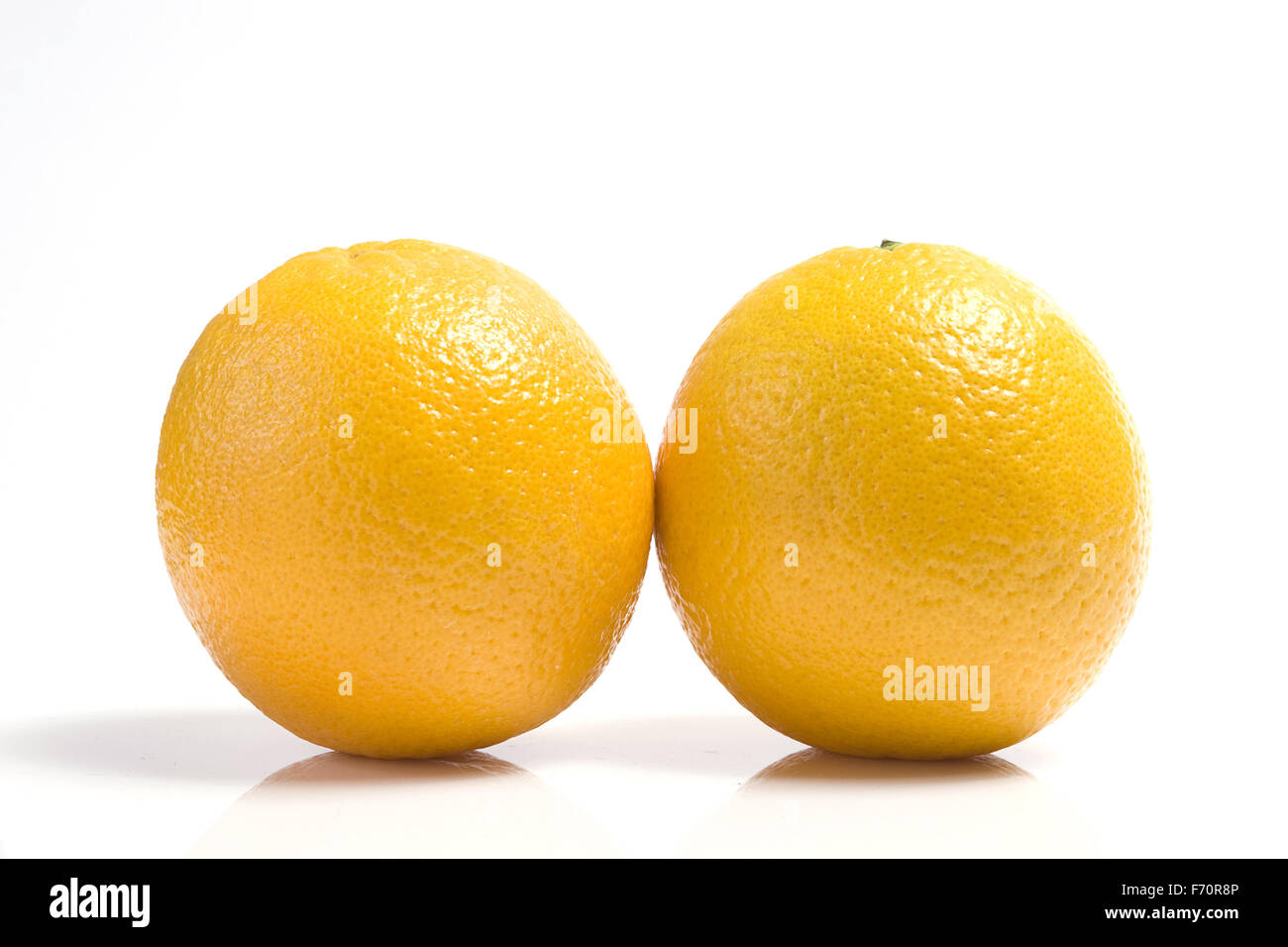 Orange fruit two on white background Stock Photo