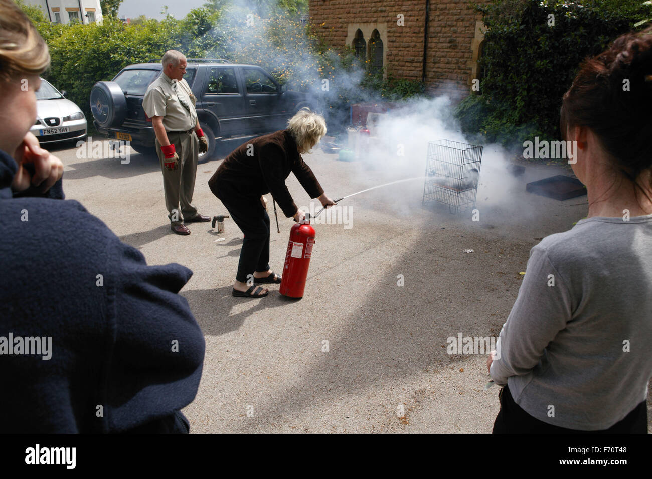 Fire safety training for a group of company employees Stock Photo Alamy