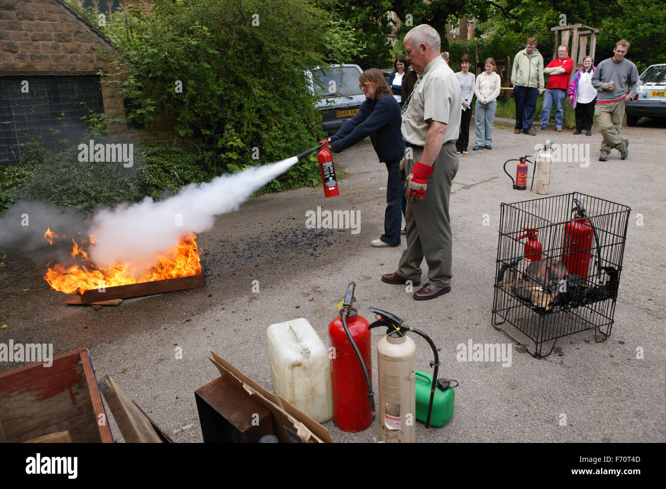 Fire safety training for a group of company employees Stock Photo Alamy